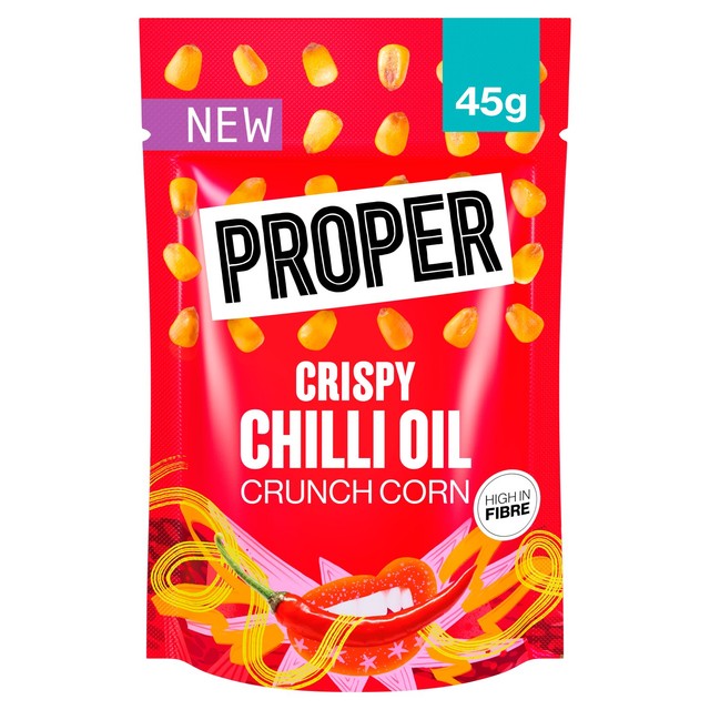 Propercorn crispy chilli oil corn snack 45g, imported from the UK