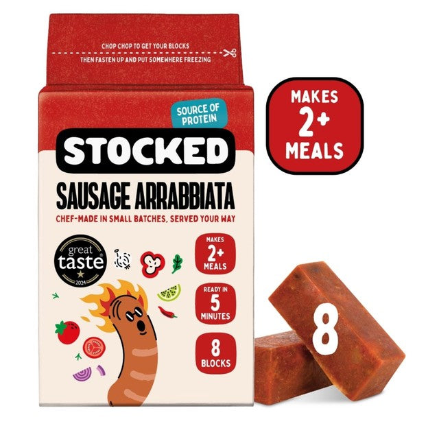 STOCKED sausage arrabbiata pasta sauce frozen blocks - British product