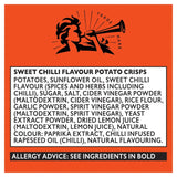 Pipers Sweet Chilli Potato Crisps 150g, imported from the UK