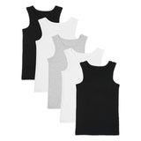 M&S Boys Cotton Vests Black Mix 5-6 Years, imported from the UK
