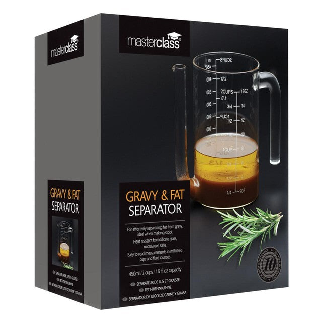 MasterClass glass gravy fat separator 450ml, imported from the UK