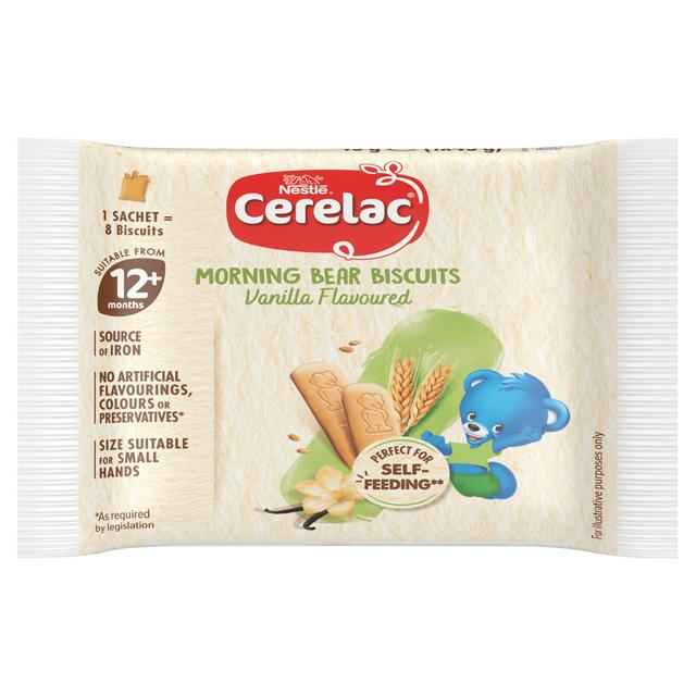 Cerelac Morning Bears Biscuits Vanilla Baby Food Snack 12 Months 45g