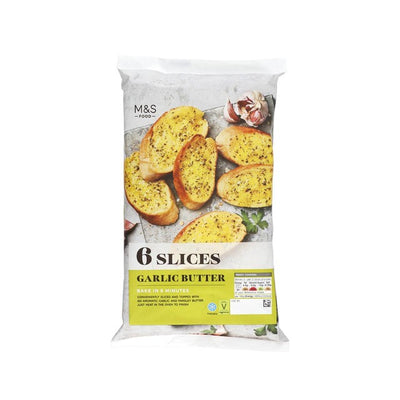 M&S M&S 6 Garlic Bread Slices British Bread 140g- Buy online at McGrocer