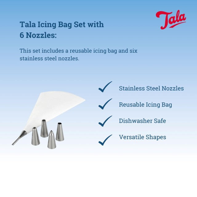 Tala icing bag set with 5 nozzles (British brand)