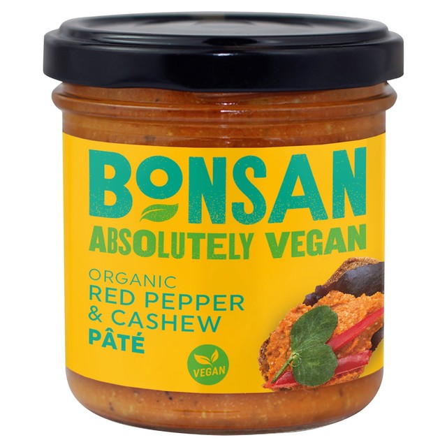 Bonsan organic vegan cashew bell pepper pate spread 130g - British product