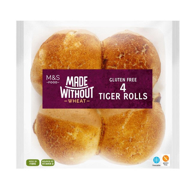 M&S gluten free tiger rolls 4 pack, imported from the UK