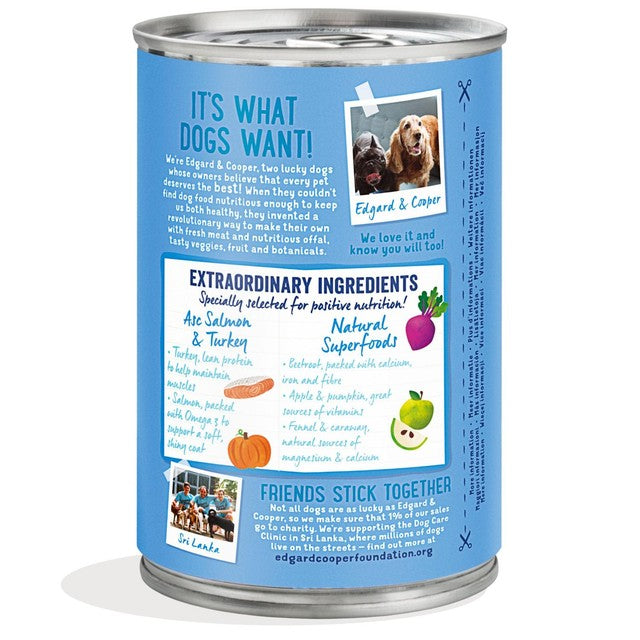 Edgard & Cooper dog wet food salmon and turkey 400g - British product