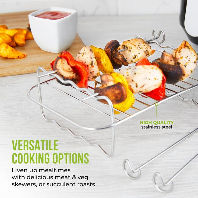 Tower air fryer accessories set with stainless steel skewers and racks (British brand)