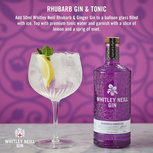 Whitley Neill Rhubarb & Ginger Gin 70cl (British brand)