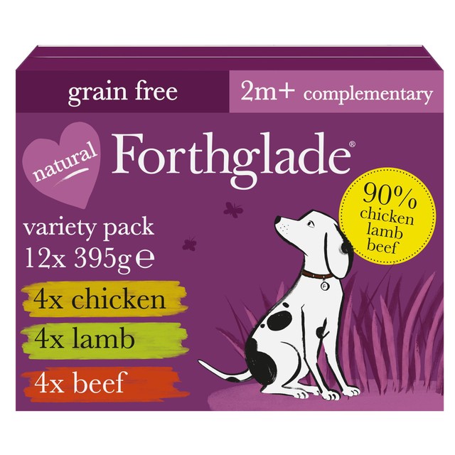 Forthglade dog food variety pack chicken lamb beef 395g - British product