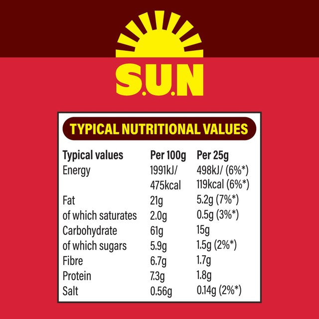 SunBites Sweet Chilli wholegrain snacks 6x25g (British brand)