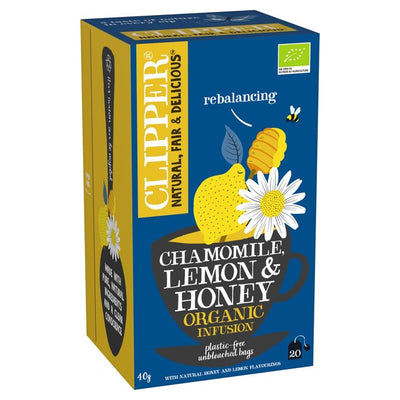Clipper Kamille, Zitrone & Honig Bio-Aufguss Teebeutel 20 Beutel