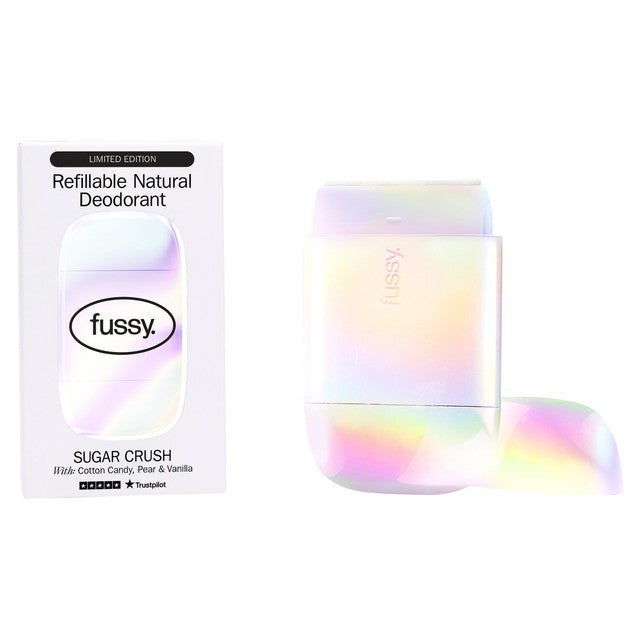 Fussy natural deodorant Sugar Crush refillable case (British brand)