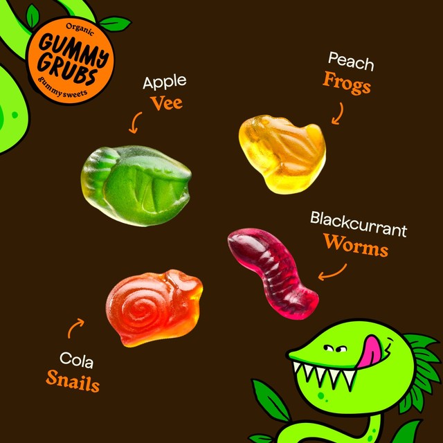 Wild Thingz gummy grubs mixed fruit flavours 130g (British brand)