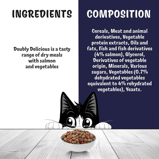 FELIX Doubly Delicious salmon and vegetables dry cat food 2kg, UK version