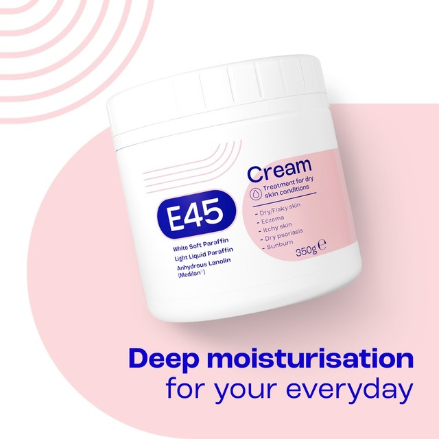 E45 moisturising cream for dry skin and eczema (British brand)