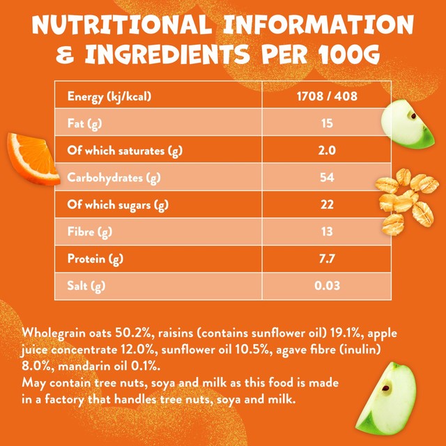 Goodies Mandarin & Apple Oaty Bars 6 x 23g, UK version