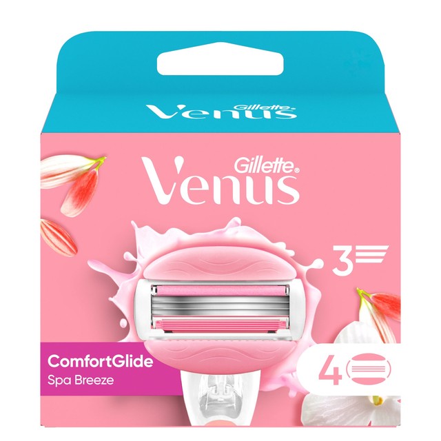 Gillette Venus razor blade refills Spa Breeze 4-pack, UK version