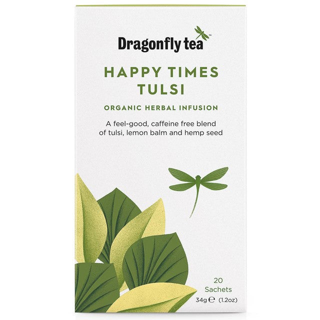 Dragonfly Tea Happy Times Tulsi herbal tea bags 20 count - British product