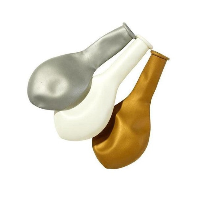 Talking Tables gold silver white latex balloons 30 pack 30cm (British brand)