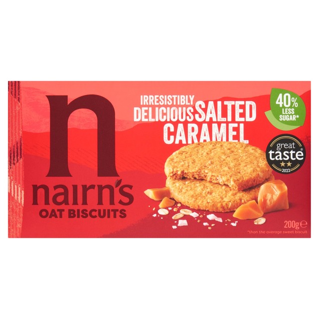Nairn's Salted Caramel Oat Biscuits 200g, imported from the UK