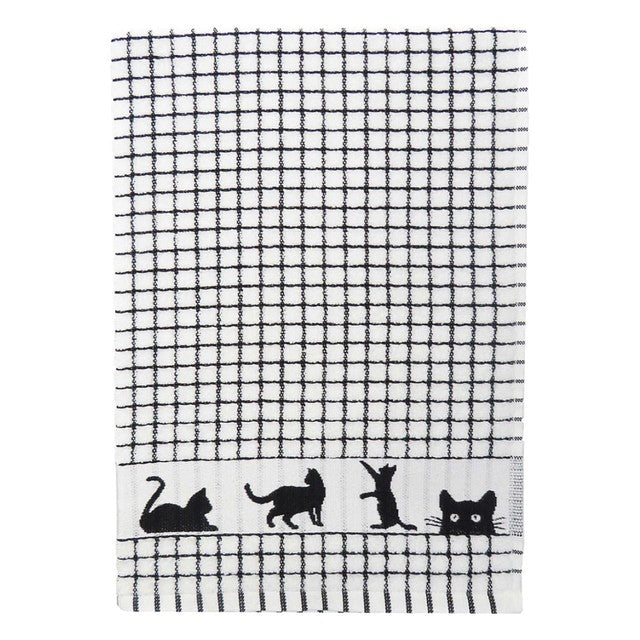 Samuel Lamont Poli-dri Black Cat Tea Towel 50x70cm, imported from the UK