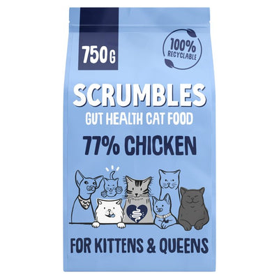 Scrumbles Kitten & Queens Chicken Dry Cat Food 750g