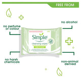 Simple unscented facial cleansing wipes 7 pack (British brand)