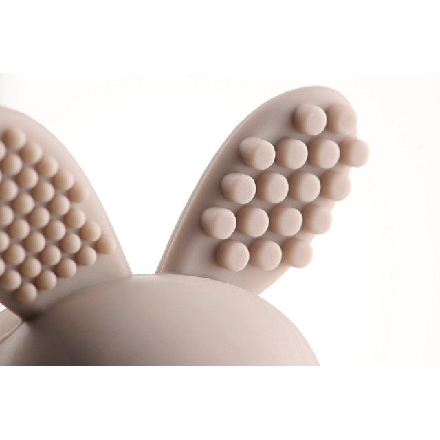Brush-Baby Bobbie Bunny Baby Teether Toy Cappuccino Grey - British product