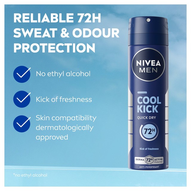 Nivea Men Cool Kick Anti-perspirant Spray 150ml, imported from the UK