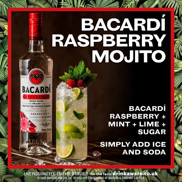Bacardi raspberry rum 70cl - British product