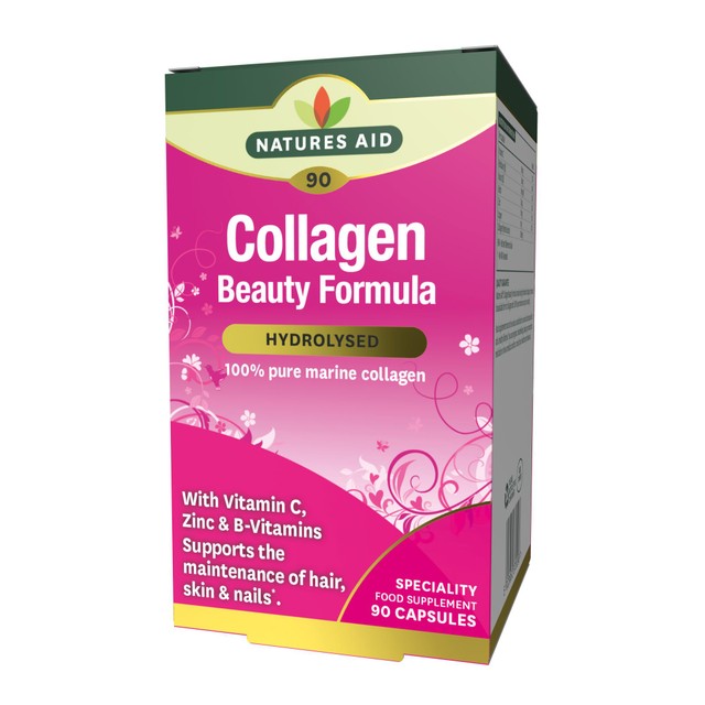 Natures Aid collagen beauty formula capsules 90 count, imported from the UK
