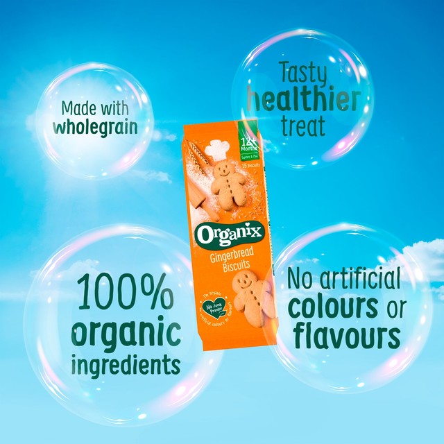 Organix gingerbread men biscuits toddler snacks 135g, imported from the UK