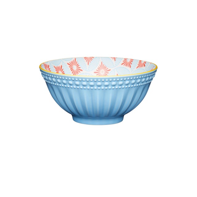 KitchenCraft pale blue detailed ceramic bowl 16x16x7.2 cm, UK version