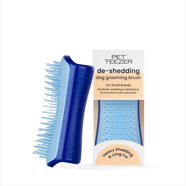 Tangle Teezer de-shedding brush for small dogs, imported from the UK