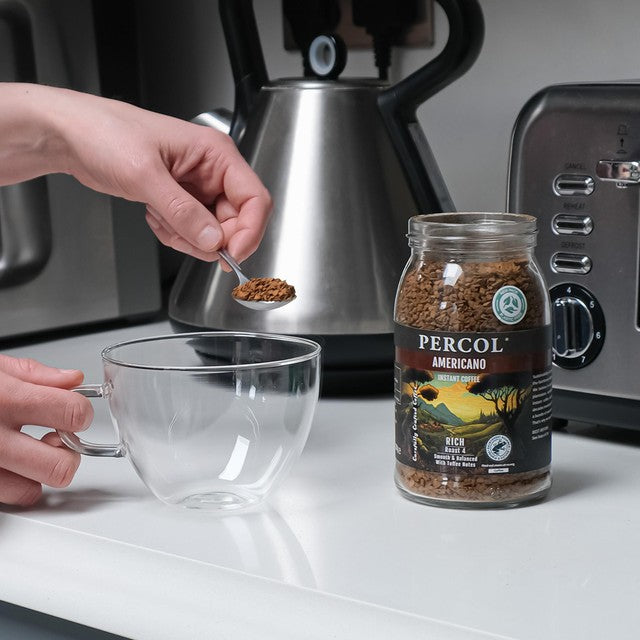Percol Americano instant coffee 100g, imported from the UK