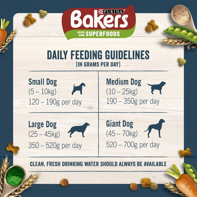 Bakers chicken with vegetables dry dog food 3kg - British product