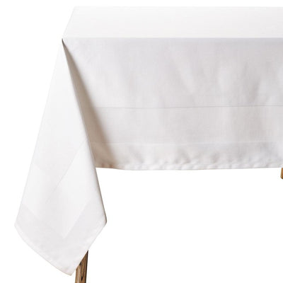 M&S Nova Non Iron Cotton Tablecloth in White, Large