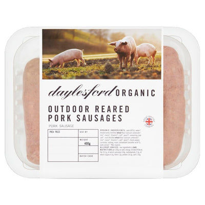 M&S Daylesford Organic Saucisses de porc élevées en plein air 6 pièces 400g - Acheter en ligne chez McGrocer