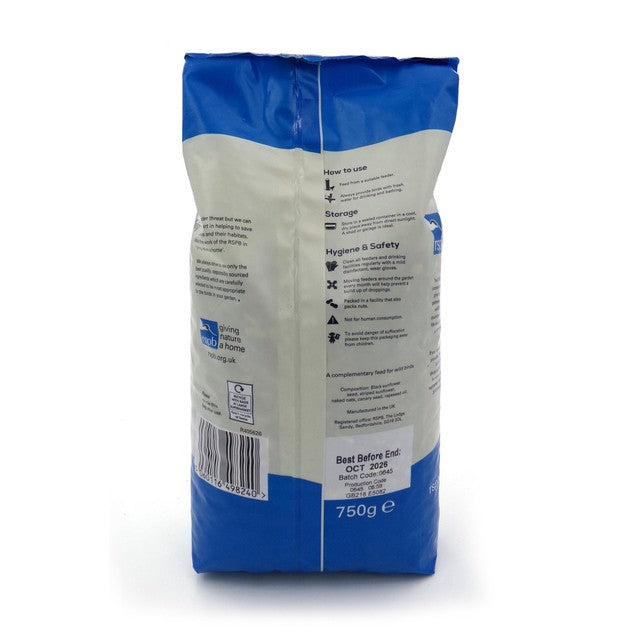 RSPB Feeder Mix wild bird seed 750g, imported from the UK