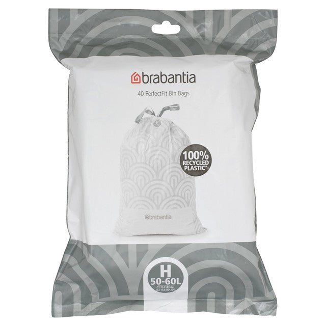 Brabantia H 50-60L bin liners 40 pack - British product