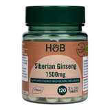 Holland & Barrett Siberian Ginseng 1500mg herbal supplement tablets, UK version