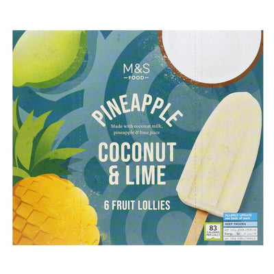 M&S Glaces Ananas, Coco & Citron Vert 6 Pack