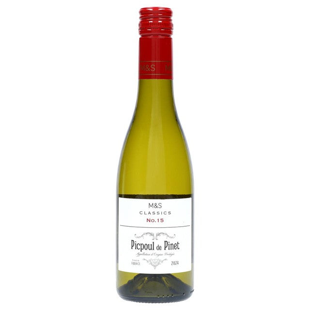 M&S Picpoul white wine 37.5cl, imported from the UK