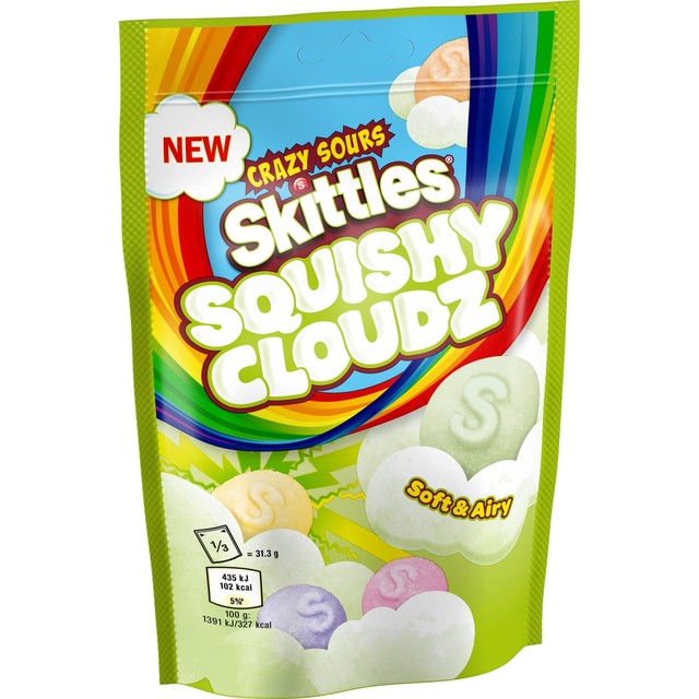 Skittles sour fruit flavoured chewy gummies 94g (British brand)