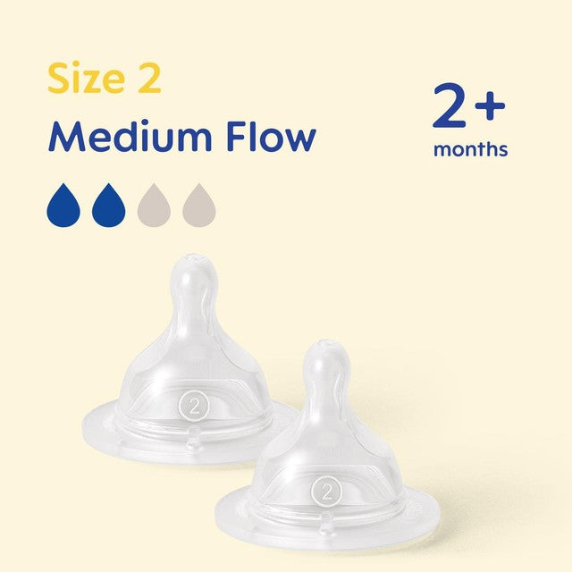 MAM teats medium flow 2-pack for 2+ months, imported from the UK