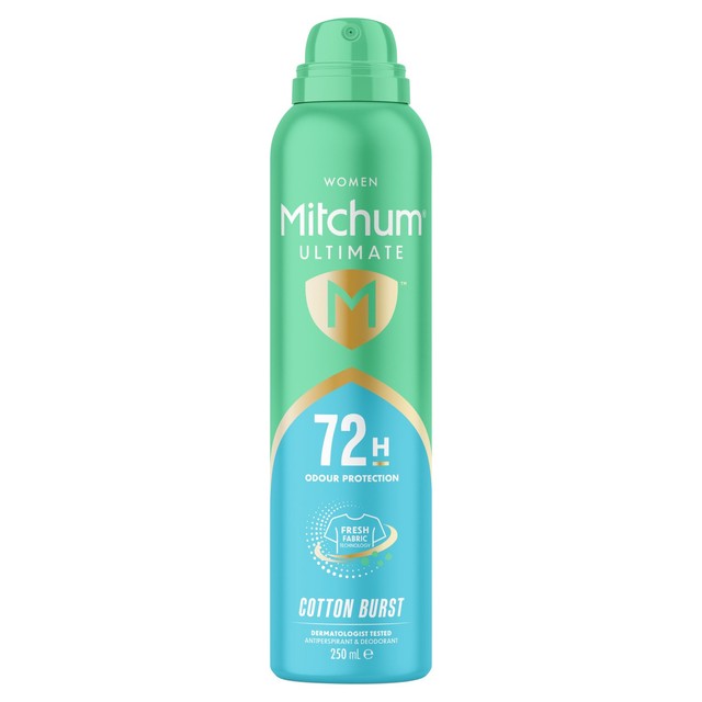 Mitchum anti-perspirant deodorant spray Cotton Burst 250ml, imported from the UK