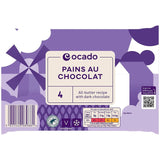 Ocado pain au chocolat pastry pack of 4, imported from the UK
