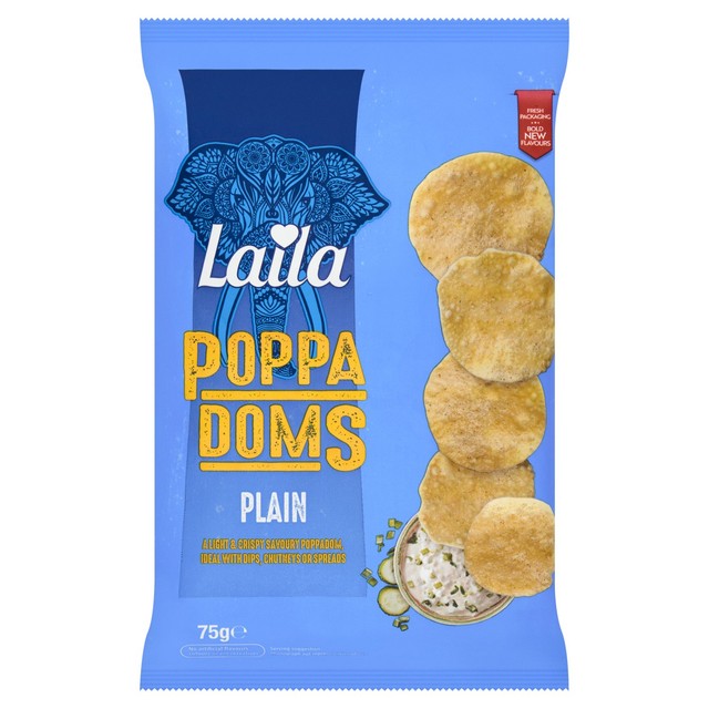 Laila mini poppadoms plain bag - British product