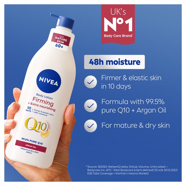 Nivea Q10 firming body lotion 400ml, imported from the UK